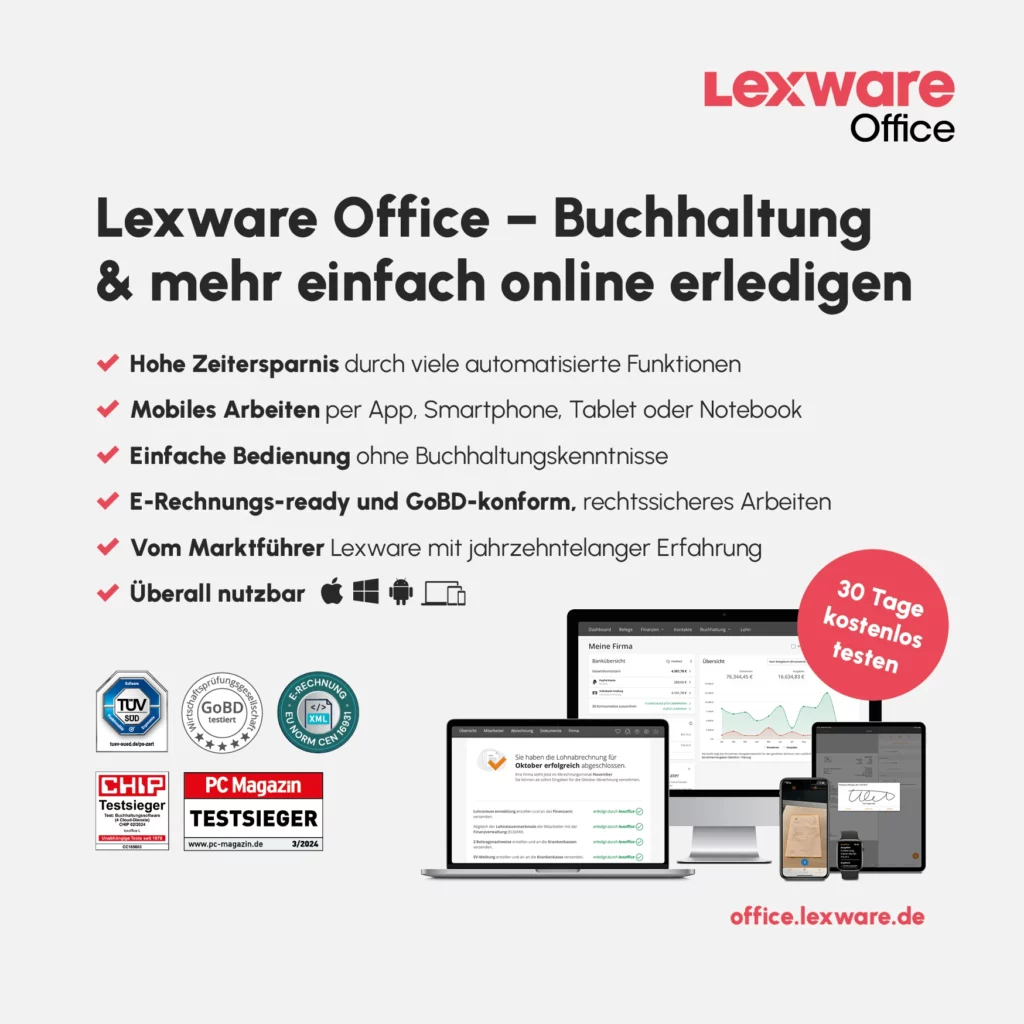 Vorteile von Lexware Office auf einen Blick. Buchhaltung und mehr einfach online erledigen.